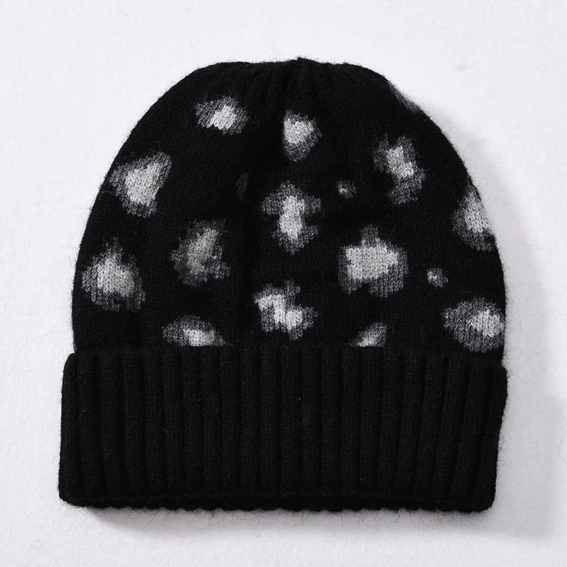 Leopard Cashmere Beanie