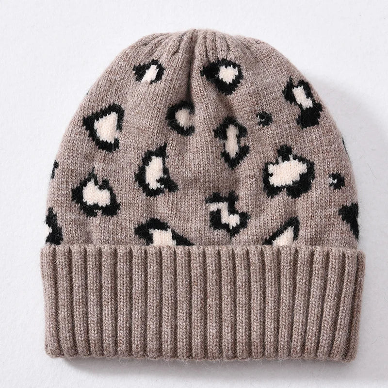 Leopard Cashmere Beanie