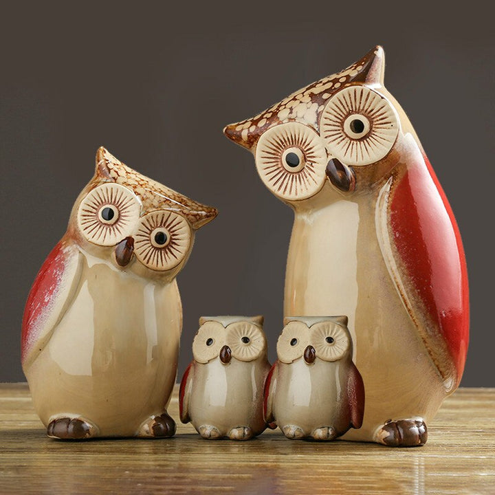 Feathered Family Owl Ornaments