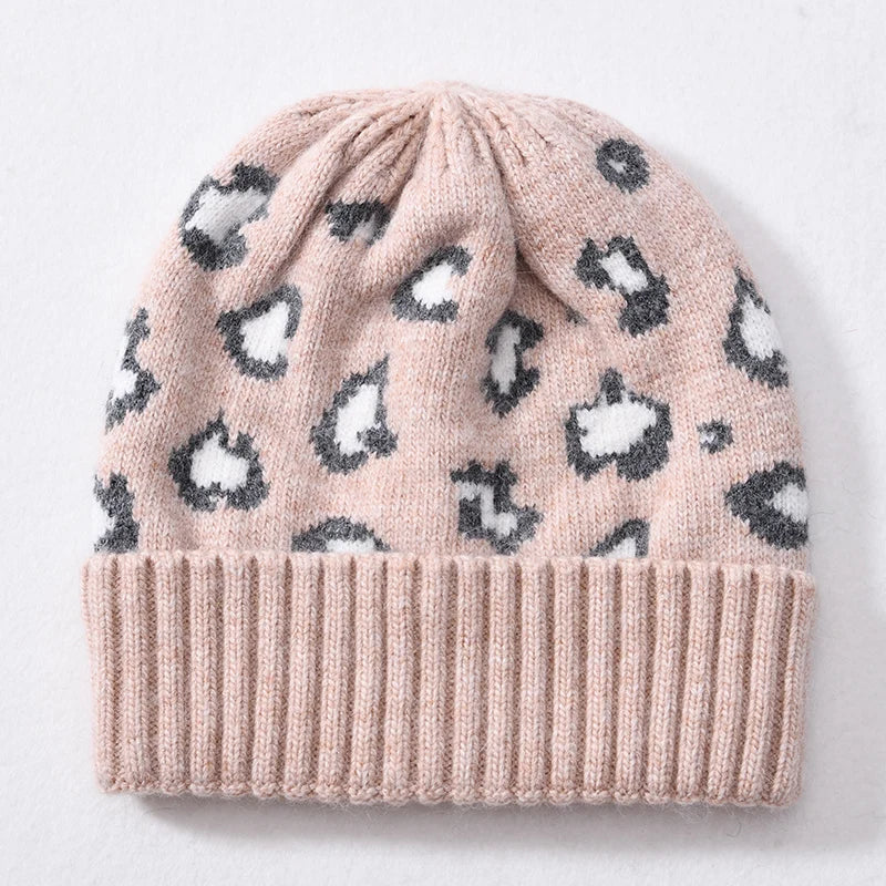 Leopard Cashmere Beanie