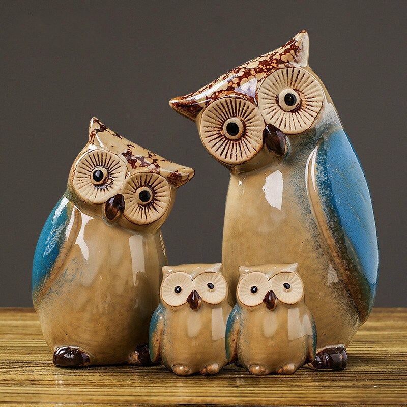 Feathered Family Owl Ornaments