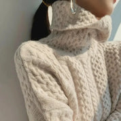 Braided Cashmere Turtleneck