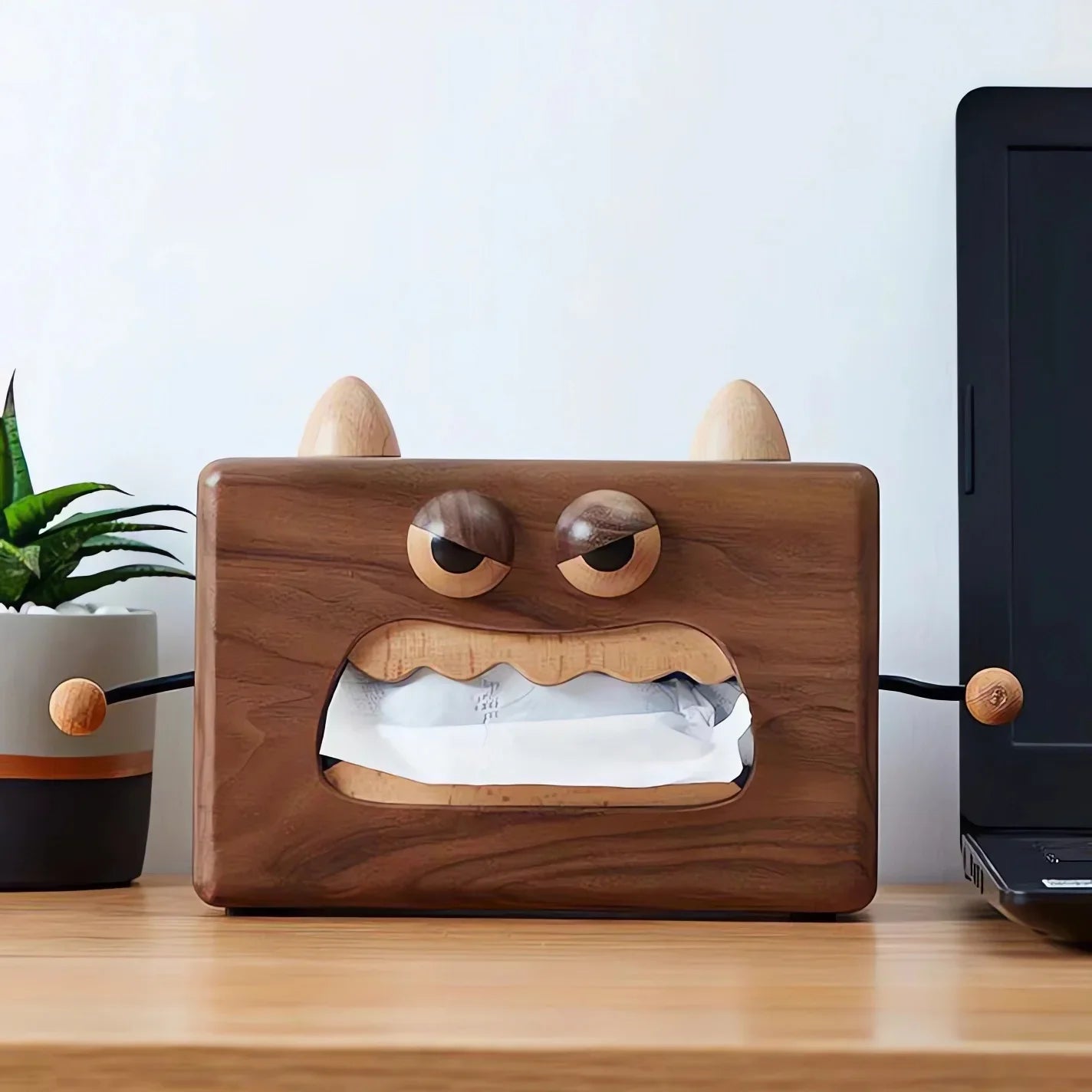 Whimsical Walnut Tissue Holder