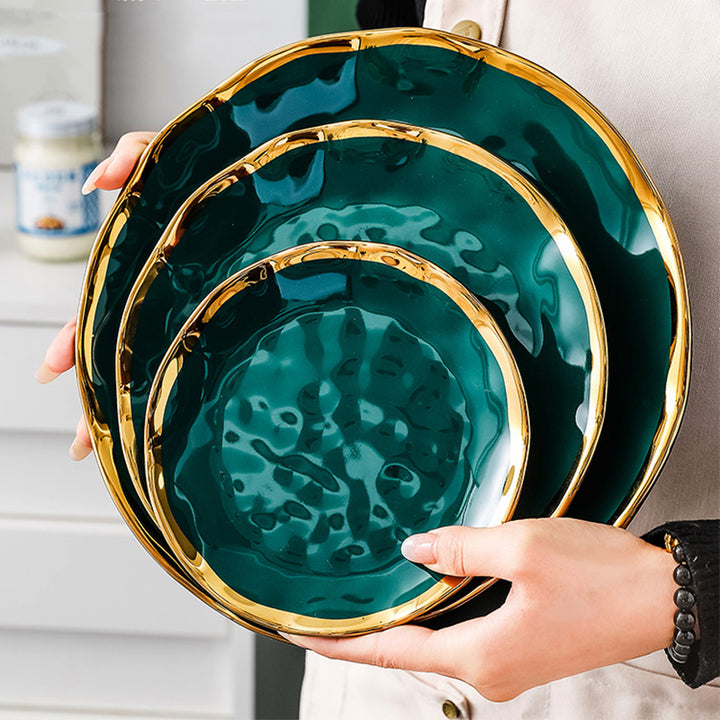 Gilded Edge Ceramic Plates