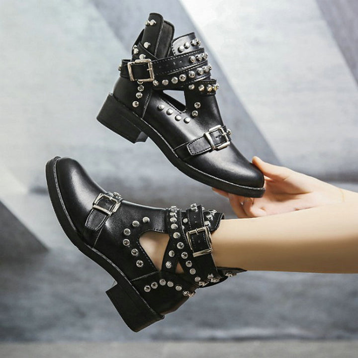 Rivet Studded Motorcycle Boots
