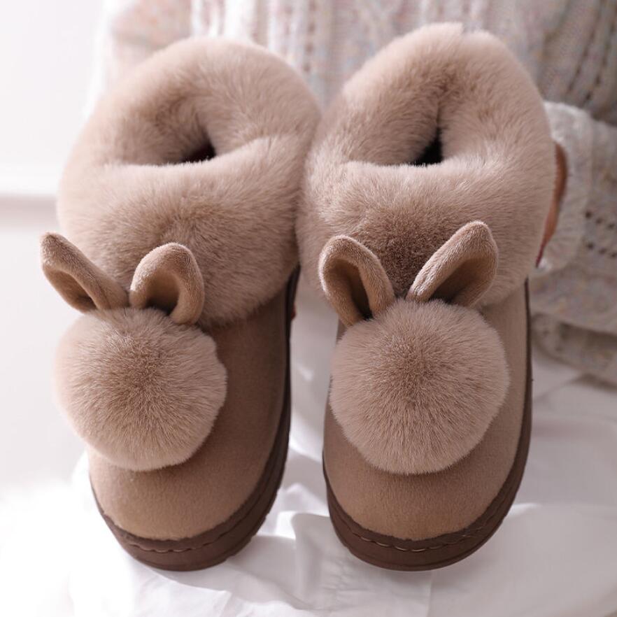 Fluffy Bunny Ear Slippers